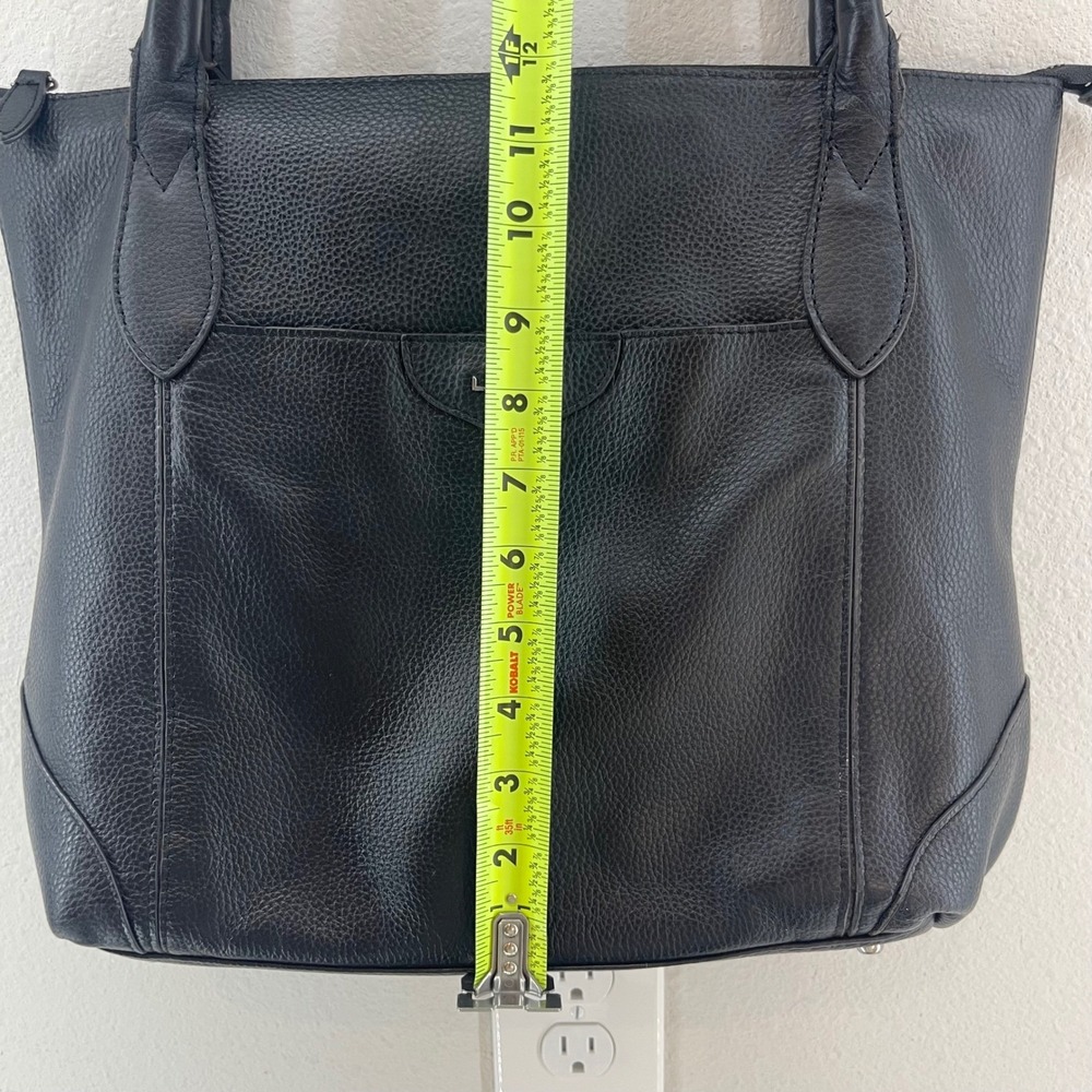 LODIS Siera Pebbled Leather Tote Bag Black Handbag Purse Womens Medium Large - Picture 13 of 14